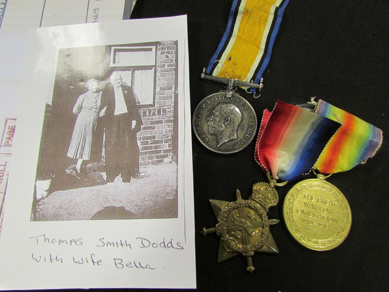 1914 Star trio T.S.Dodds B.R.C.S & O St.J.J a male Orderly, landed France 6-11-1914 from Chester