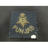 Cloth Officers Indian 14th Punjab hat badge