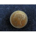 Farthing 1840 EF trace lustre.
