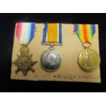 1915 Star Trio to 20177 Pte E J Hooper D. Corn L.I. GVF (3)