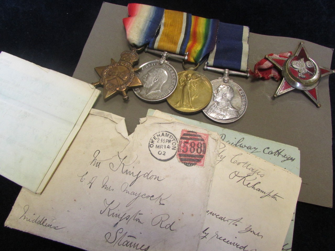 1915 Star Trio and GV Naval LSGC Medal to 347413 H J Kingdom SH.CK.RN (347413 H J Kingdon CH SH CK