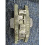 Tank Corps Interest: a detailed silver (?) plated model of a Great War Tank. Solid construction,