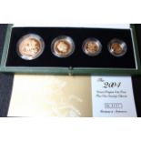 Four coin set 2004 (£5, £2, Sovereign & Half Sovereign). FDC boxed as issued