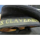 WW2 scarce WRNS hat dated 1944 with HMS Claverhouse hat talley