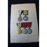 Group mounted as worn to F.5574 H C Allen A.M.1.RNAS (L.M. on Pair). Medals - 1915 Star Trio, City