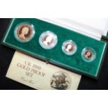 Four coin set 1980 (£5, £2, Sovereign & Half Sovereign). FDC boxed as issued