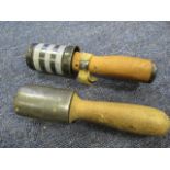 Grenades two Hungarian WW2 stick grenades one practice the other deactivated