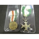 Italy a Royal LS&GC service cross 16 years and German / Italian Africa campaign medal, GVF