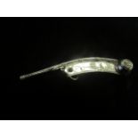 Naval Bosun's whistle, silver hallmarked (Birmingham 1858). Unusual item