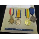 1915 Star Trio to 10481 Pte F Harris Durh L.I., together with a named Walthamstow School Medal.