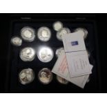 Collection of "Royal Mint" GB silver Proofs (approx 79) and includes 1ps/2ps/5ps/10ps/20ps/50ps/£