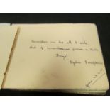 WW1 Autograph album full of interesting soldiers autographs drawings including wounded soldiers