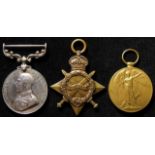 Military Medal: MM Geo V, 1914/15 Star, Victory medal. MM to 14653 Pte A. Olby 8th Bn. Norfolk R. MM