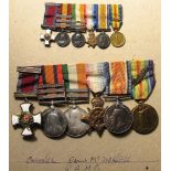 Colonel Edmond McDonnell RAMC - Medals mounted as worn Distinguished Service Order, QSA with bars