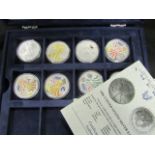 USA Silver Eagles (30) 1980s-2000s, AU to BU, some with colourised designs, in a Westminster case