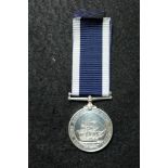 Royal Naval LSGC Medal EDVII to A E Cox LG.STO.1.CL, HMS Boscawen. EF