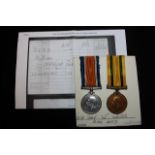 BWM & Territorial Force War Medal named to 218 Dvr W Webb RA (number should read 2181). VF light