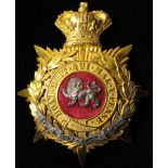 Helmet Plate - Royal Lancashire Regiment, QV, gilt