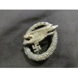 German Luftwaffe Paratroopers badge, maker marked Osang, VF