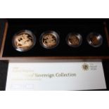 Four coin set 2008 (£5, £2, Sovereign & Half Sovereign). FDC boxed as issued
