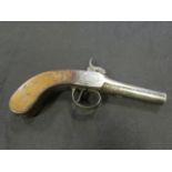19th century percussion box lock pistol