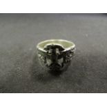 German Police ? Silver 800 stamped finger ring, GVF