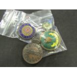 WW1 Veterans Surrey Reserve badge with OHMS W.S.& E Co Ltd with lapel on war service badge and two