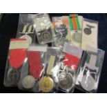 Mixed lot of British Medals - British Fire Service Ass LS Medal (bronze) named R D Bird, Securicor