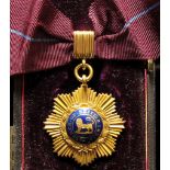 Order of British India Second Class, Neck Badge in Gold and enamel, with Garrard case. Scarce