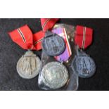 German WW2 Medals inc 3x Russian Front and 1x Luftshutz (4)