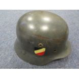 German WW2 helmet (genuine shell) with copy decals, no liner