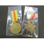1914 Star and Victory medals to 7324 Pte C V King Norfolk Reg