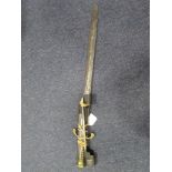 Bayonets: A near relic Pattern 1837 Brunswick bayonet, locking catch broken, blade 21.25" heavily