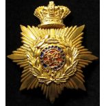 Helmet Plate - VR, NEC ASPERA TERRENT, gilt badge