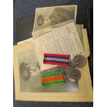 WW2 Officers Defence & War medals photos documents to Lieut B Bartlett RAPC with a good photo