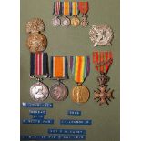 Military Medal GV, BWM & Victory Medal plus Belgian Croix De Guerre with Palm Leaf to 5649 Sjt R M