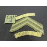 Cambridgeshire Home Guard CAM 4 div patch with two Home Guard titles and Cpl stripe