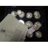 World Silver Proofs (28) mainly Crown size but with four being smaller, all housed in a "