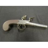 18th century flintlock box lock pocket pistol made by Dill of Bungay Suffolk. Scarce chance to