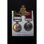 Group to 1426141 Gnr R F M O'Rourke RA. Medals - India General Service Medal with North West