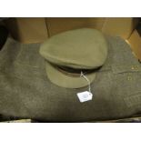 WW2 RAMC Capt battle dress blouse and trousers 1940 pattern complete with RAMC officers hat