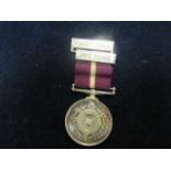 National Fire Brigades Union Long Service Medal No 1402 (silver hallmarked) with bars 20 years and 5