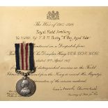 Military Medal GV to 41062 Sjt F A H Batty A.63/Bde RFA. With Mentioned In Despatches Certificate