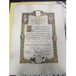 Ellesmere Port and Whitby Urban District Council WW1 Appreciation scroll for Lieut. Norman