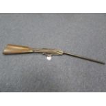 Airgun: GEM type, smooth bored air rifle. Barrel 18". Unmarked, lever action. T bar catch to release