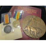 BWM & Victory Medal + Death Plaque to G-54572 Pte Gordon Crossley Carter 23rd Bn Middlesex Regt.