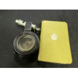 WW2 1940 dated pocket compass with 1937 dated trench whistle and soldiers pocket Bible