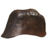 Tank Helmet: An extremely rare model 1916 leather British Tank Crew helmet. Helmet comprises 4