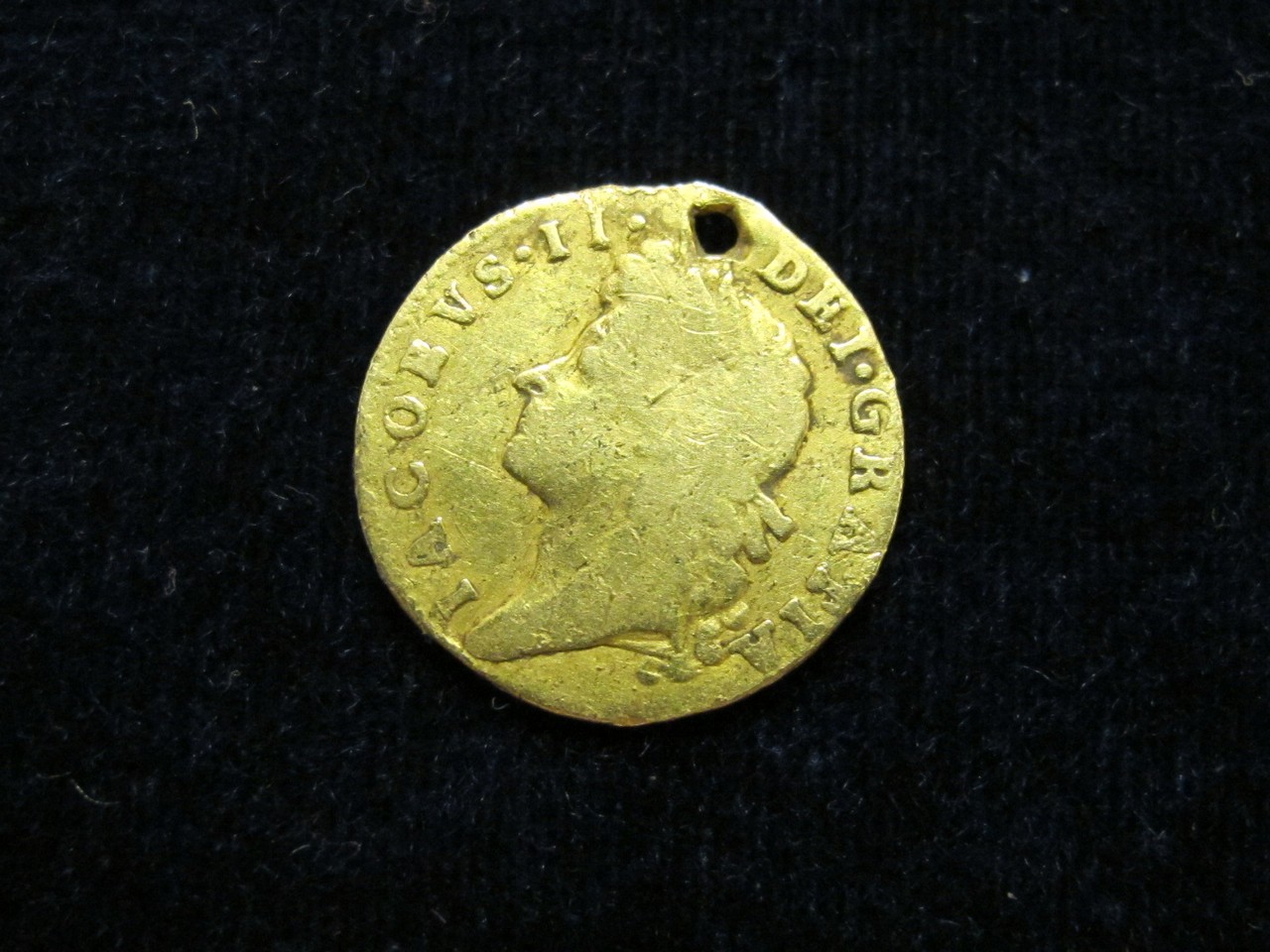 Half Guinea 1688 Fair but holed at top