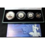 Britannia Silver Four coin set 2001. Proof FDC with some slight toning